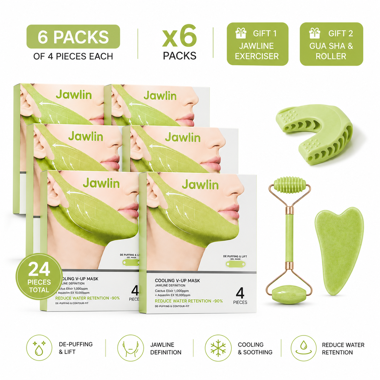 Jawlin™ Cooling V-Up De-Puffing Mask